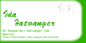 ida hatvanger business card